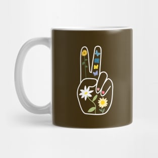 Peace Sign Flowers Mug